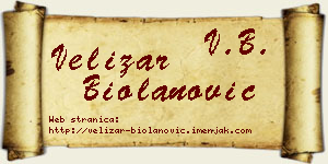 Velizar Biolanović vizit kartica
